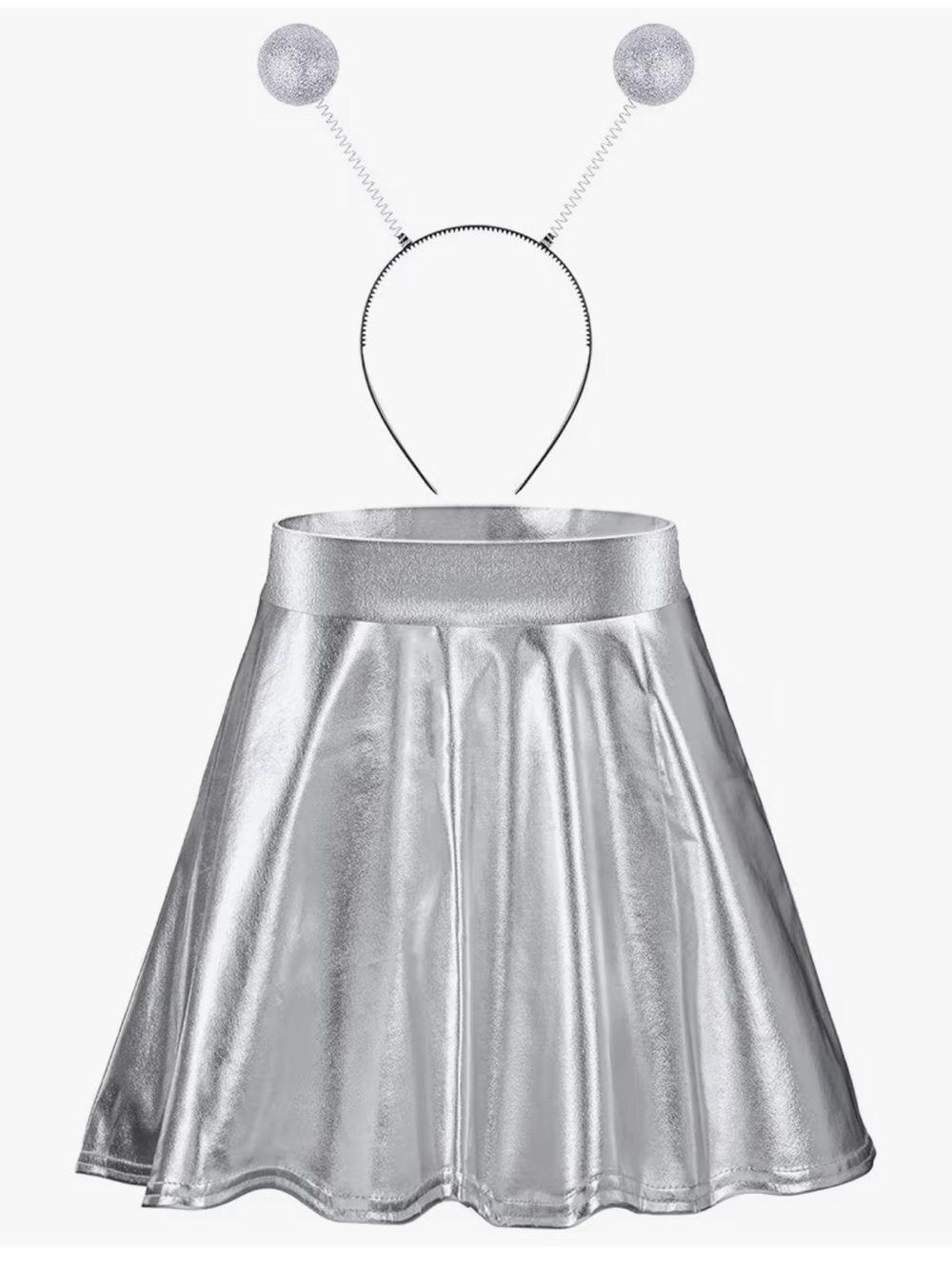 Silver Metallic Skirt - size medium costume
